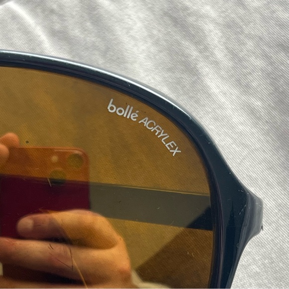 Vintage Bollé ACRYLEX Black Aviator Sunglasses - Picture 2 of 4